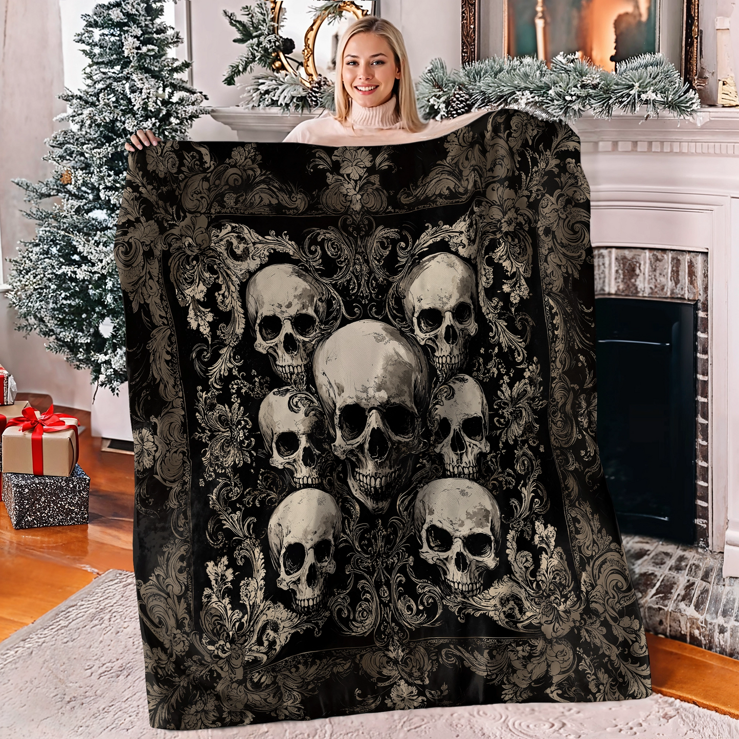 Shineful Fleece Blanket Gothic Skull Majesty