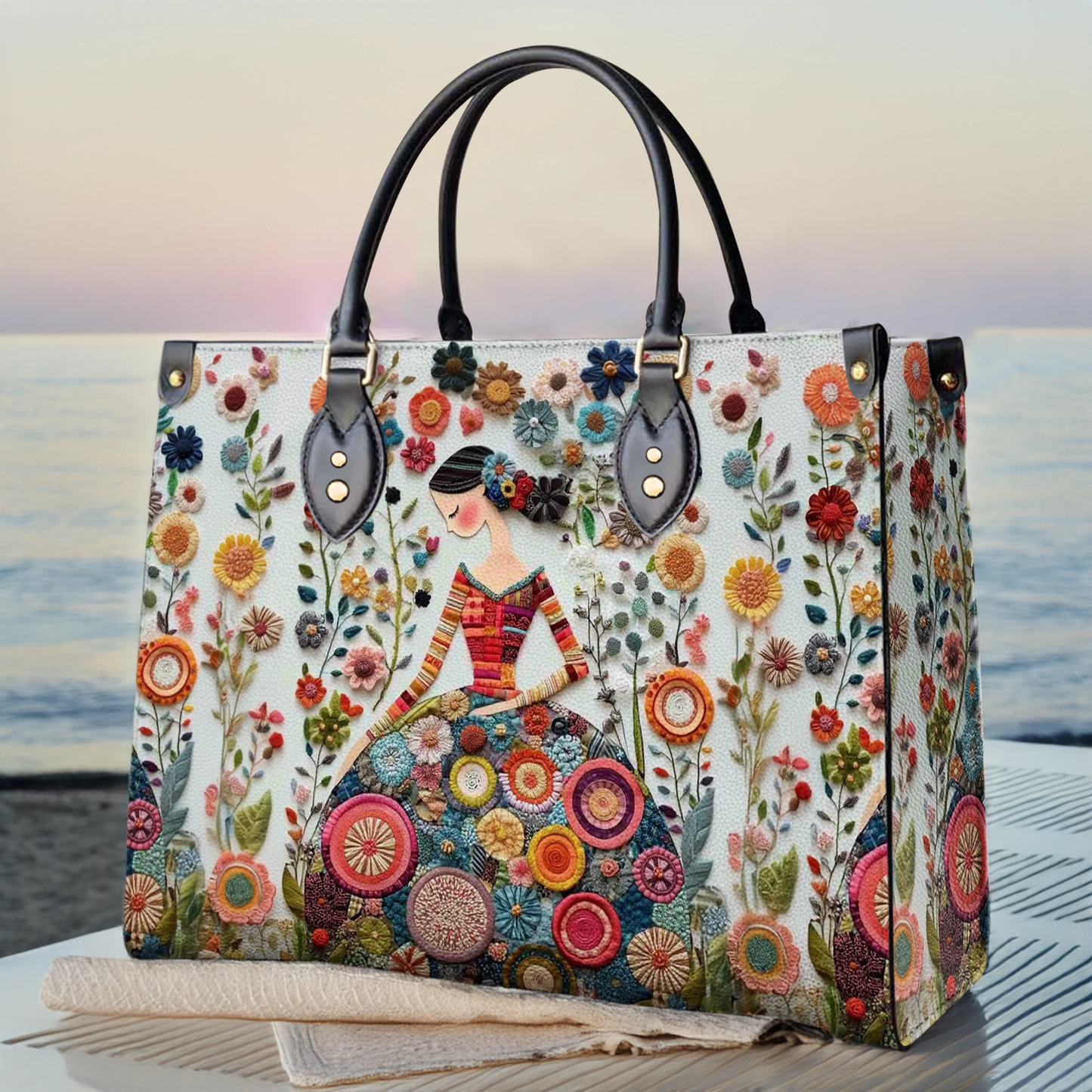 Shineful Leather Bag Flower Power