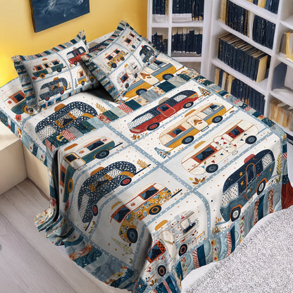 Shineful 4-Piece Bed Sheet Set - Lovely Camper