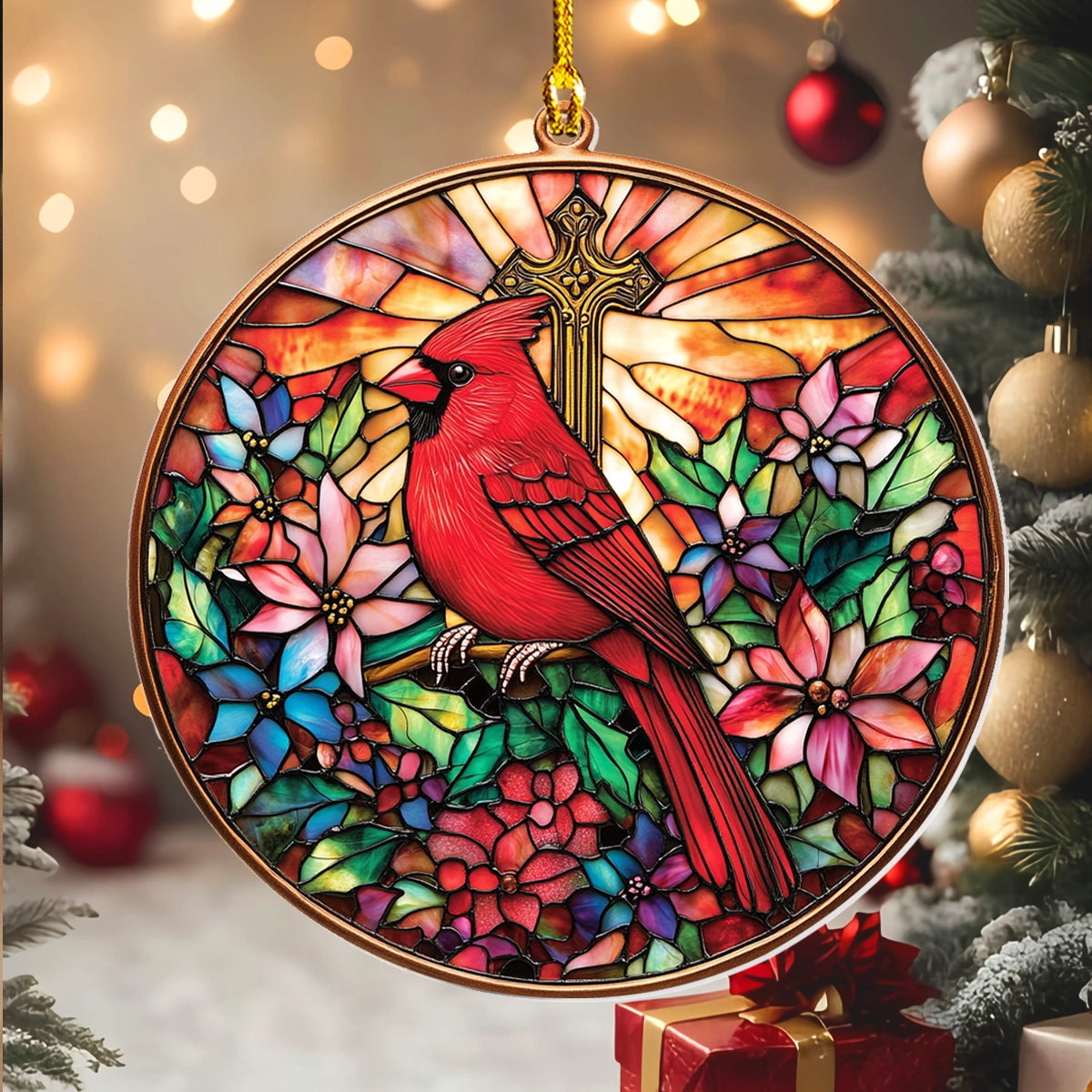 Shineful 2D Acrylic Ornament - Radiant Cardinal Glory