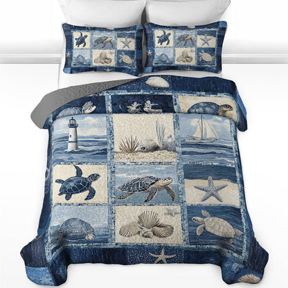 Shineful All Season Quilt 3-Piece Set Ocean Paradise