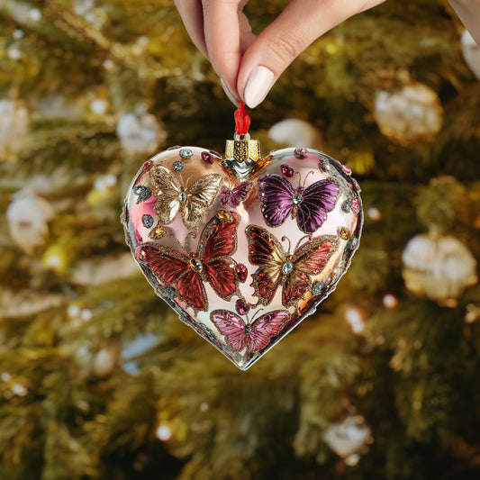 Shineful 2D Acrylic Ornament Beautiful Butterfly Heart