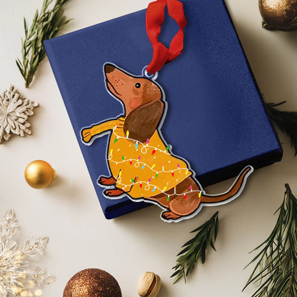 Shineful Acrylic Ornament Festive Dachshund Lights