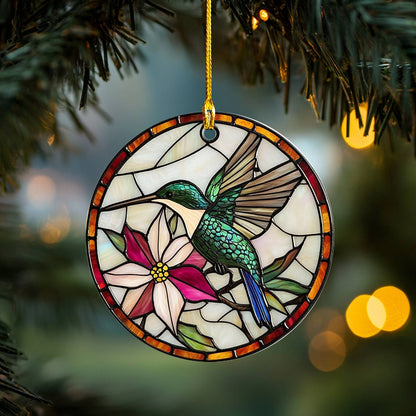 Shineful 2D Acrylic Ornament Stained Glass Hummingbird