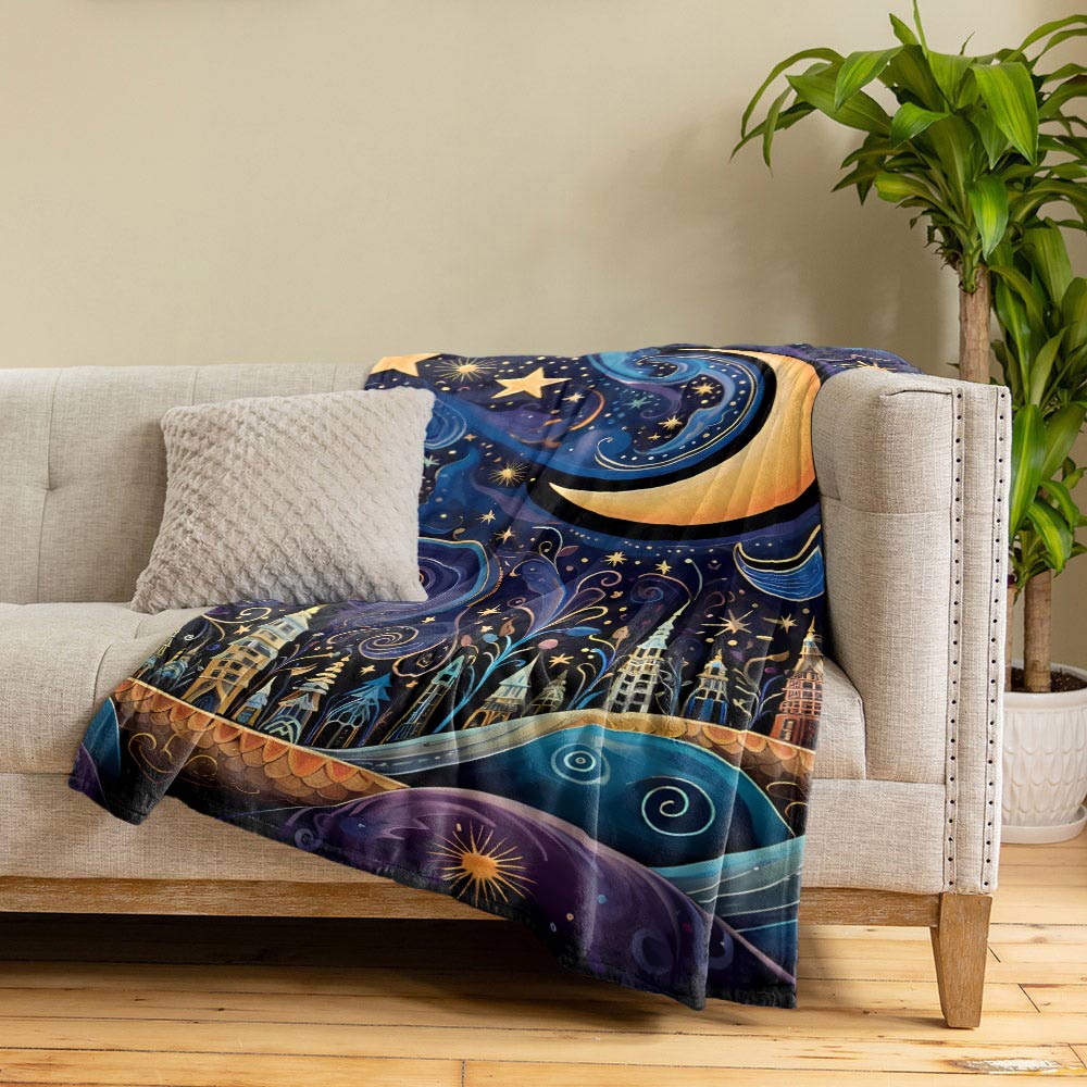 Shineful Fleece Blanket Starry Night