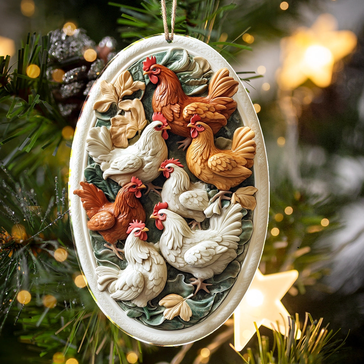 Shineful 2D Acrylic Ornament Garden Rooster Harmony