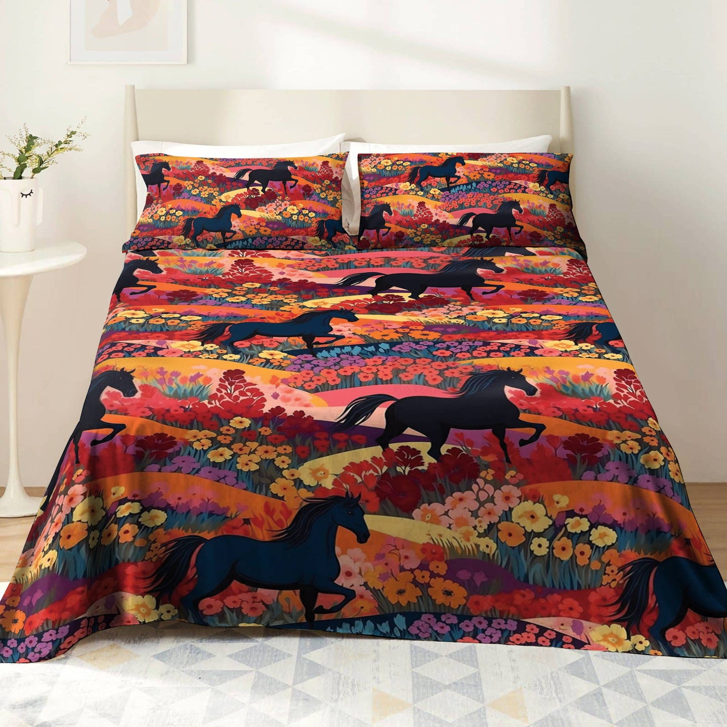 Shineful 4-Piece Bed Sheet Set Equestrian Dreams