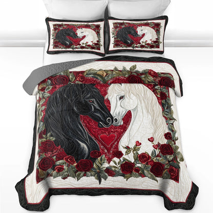 Shineful All Season Quilt 3-Piece Set Eternal Love Horse