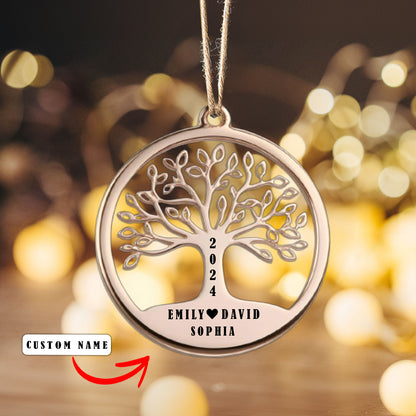 Glänzendes personalisiertes 2D-Acryl-Ornament - Baum der Lebensfamilie