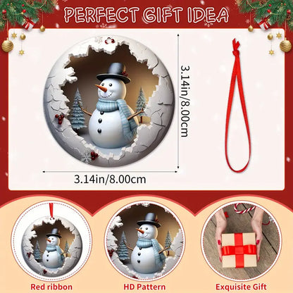 Shineful 2D Acrylic Ornament - Pack Discount SnowMan Wooden Christmas