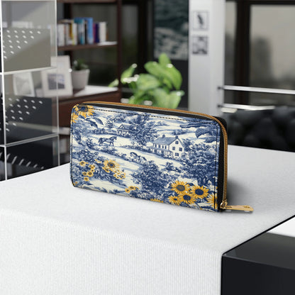 Shineful Leather Clutch Purse With Wristlet Strap Handle Texas Sunflower Heritage