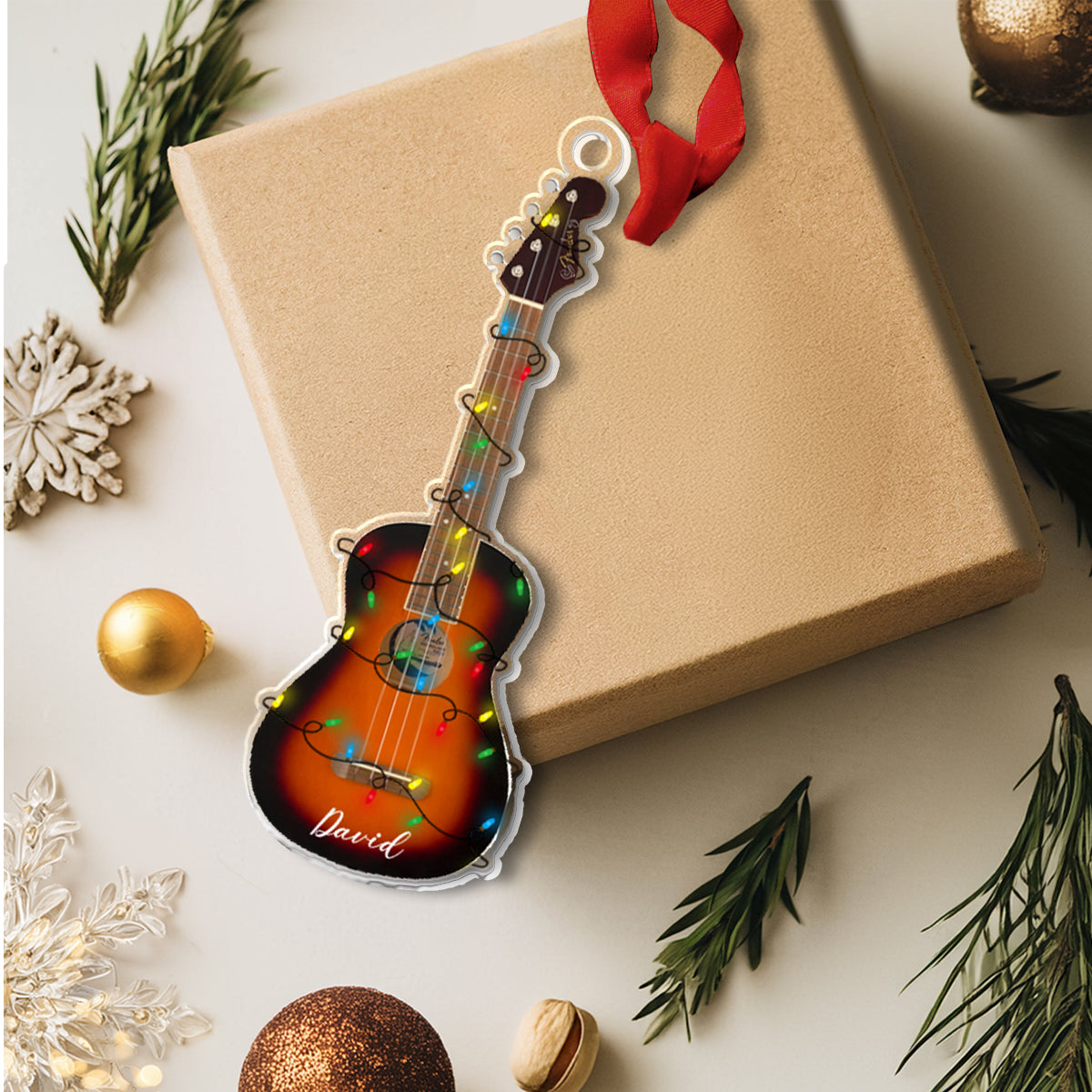 Shineful 2D Acrylic Ornament - Festive Ukulele Collection