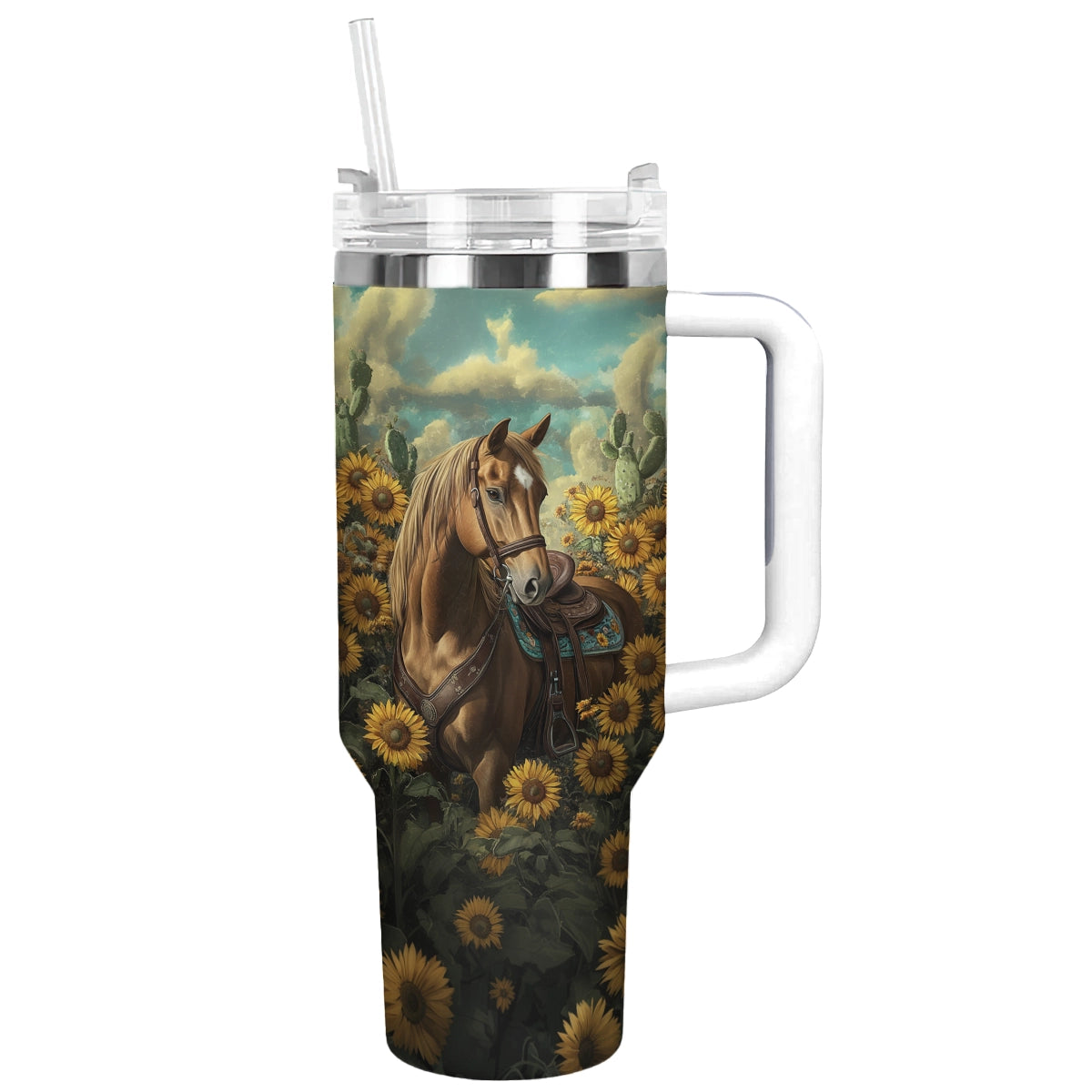 Shineful Tumbler Sunflower Trails Horse