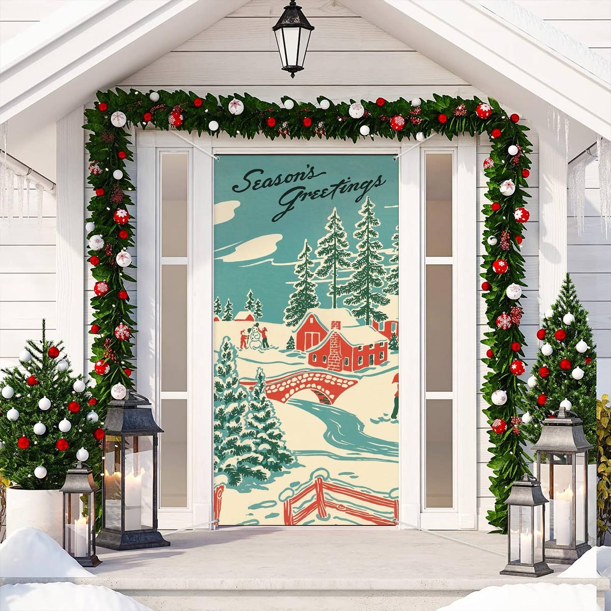 Shineful Door Cover Season's Greetings