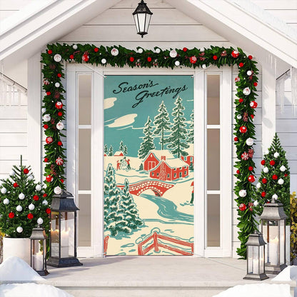 Shineful Door Cover Season's Greetings