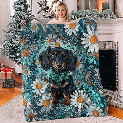 Shineful Fleece Blanket Dachshund Daisy