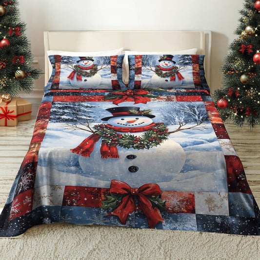 Shineful 4-Piece Bed Sheet Set Snowy Smile