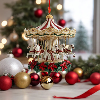 Shineful 2D Acrylic Ornament - Enchanted Christmas Carousel