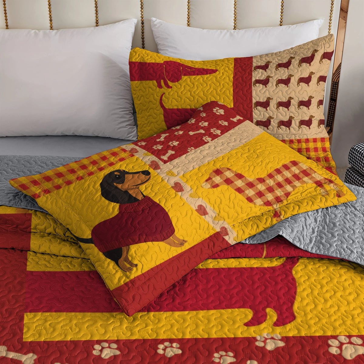 Shineful All Season Quilt 3-Piece Set Dachshund Cozy Dreams