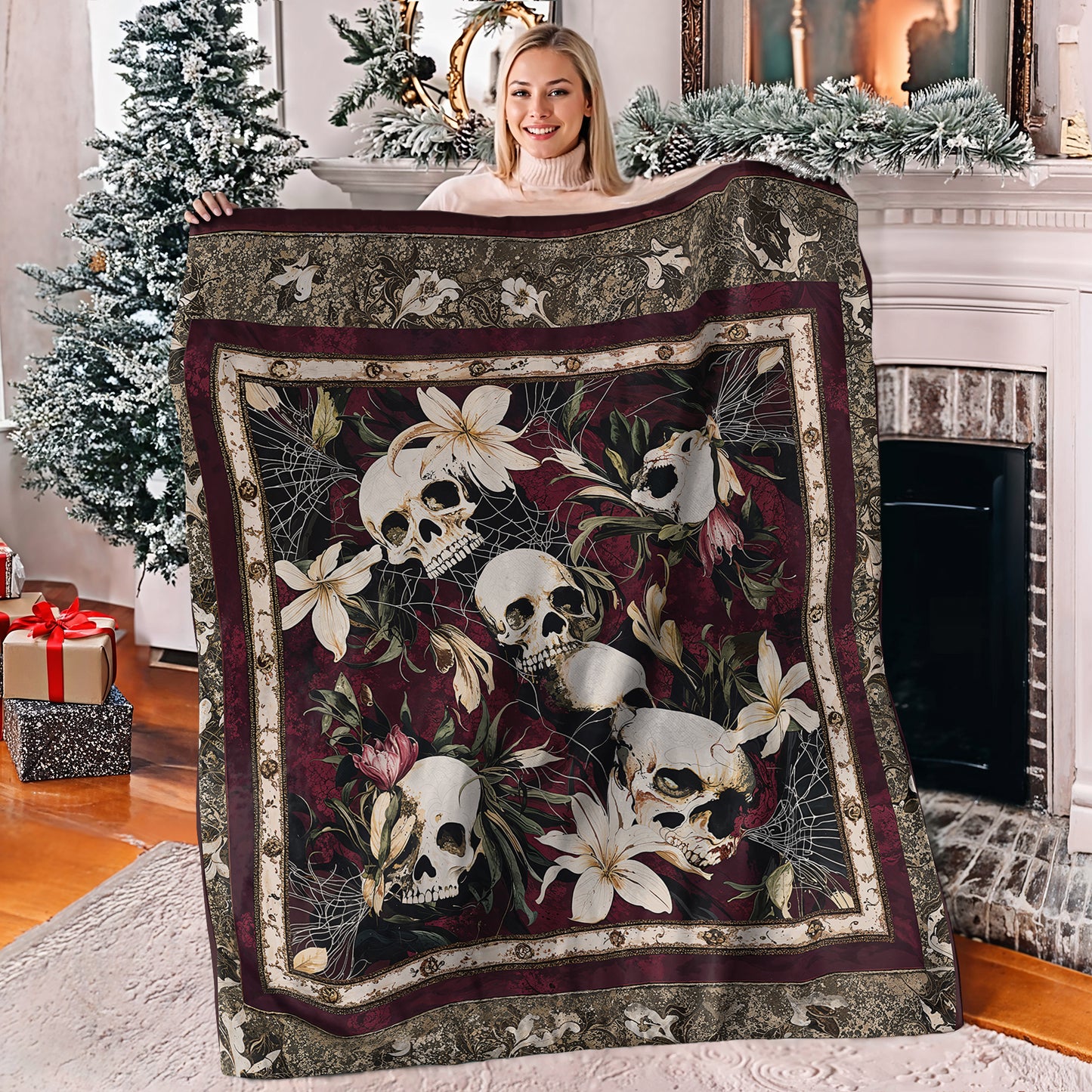 Shineful Fleece Blanket Skull