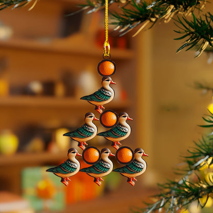 Glänzendes Acryl-Ornament Ente Weihnachten