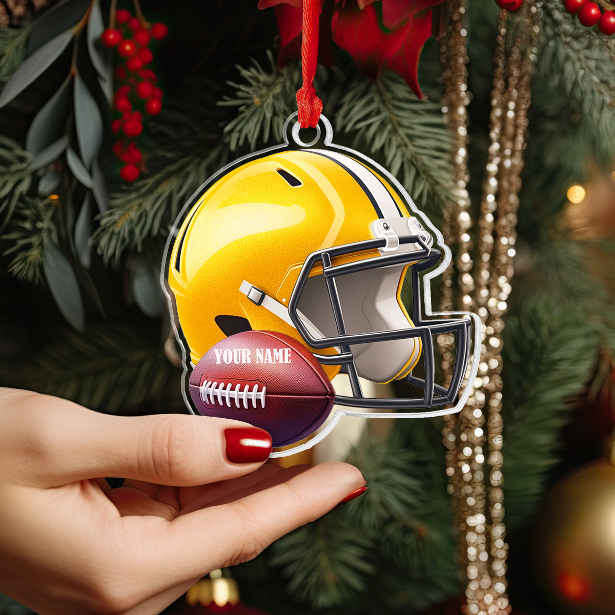 Shiny 2D Acryl Ornament personalisierte American Football Helm und Ball