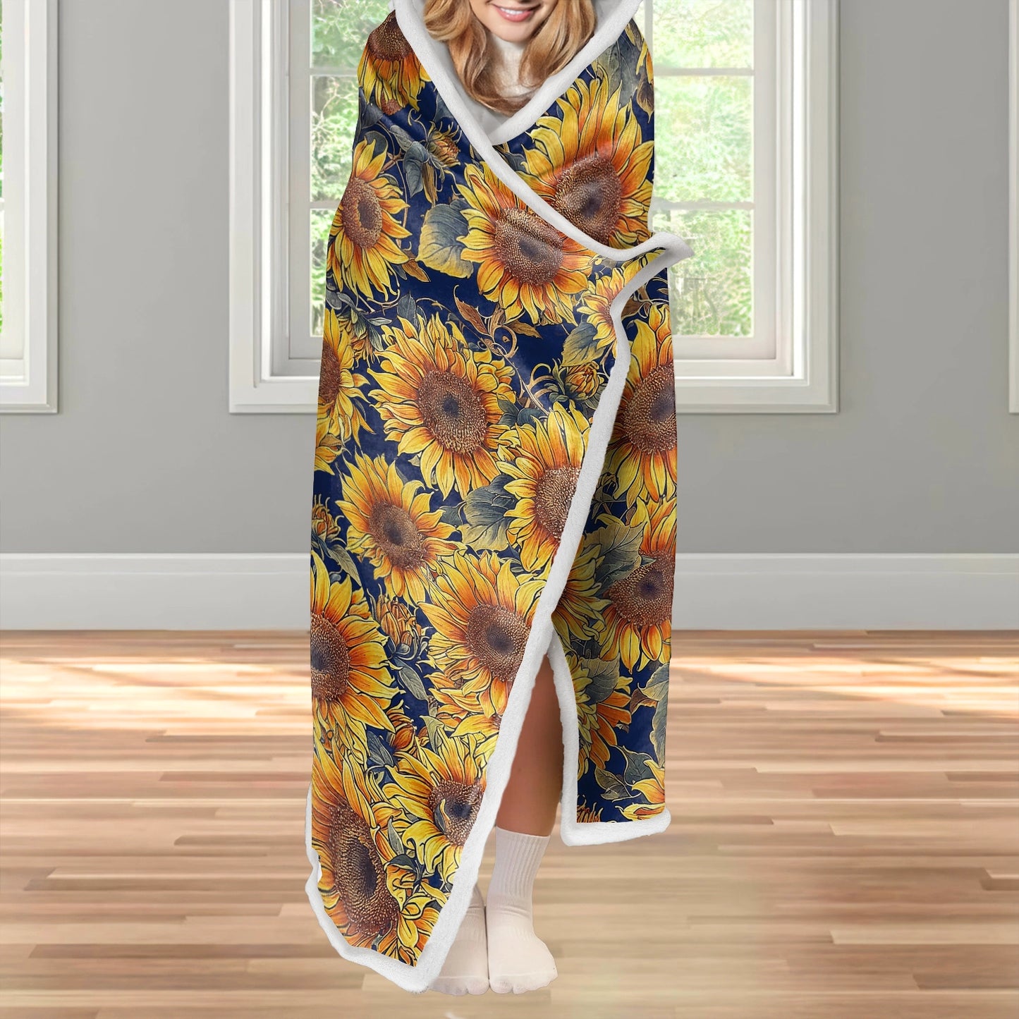 Shineful Wearable Hooded Blanket - Sunflower Gorgeous Flower