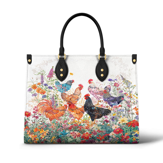 Shineful Leather Bag Chicken Rooster Garden Bliss