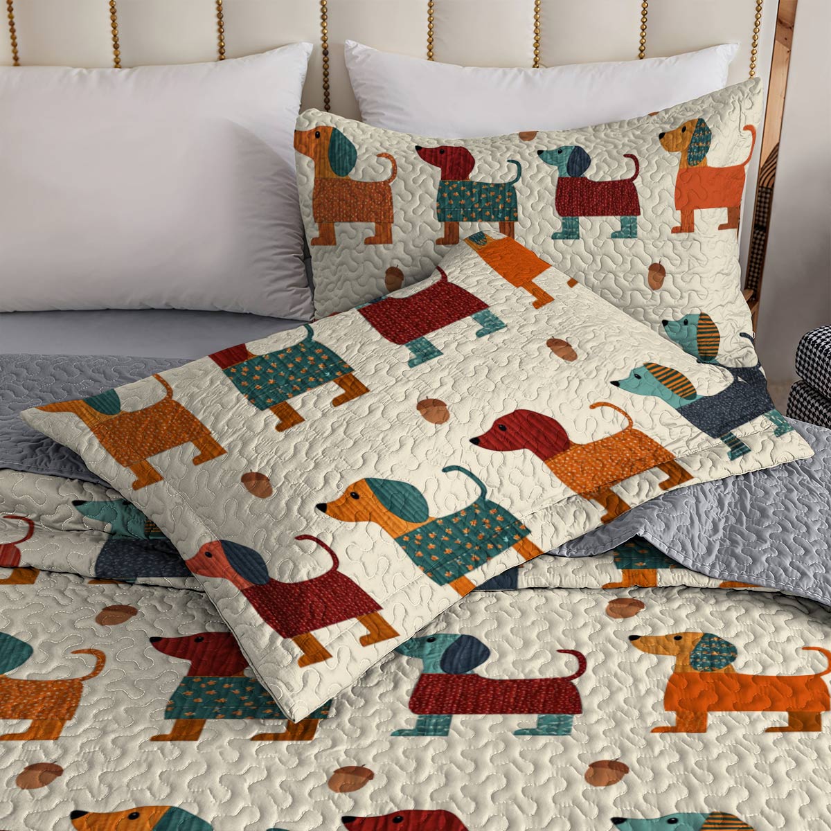 Shineful All Season Quilt 3-Piece Set Dachshund Delight