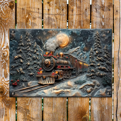 Shineful 2D Metal Sign Moonlit Holiday Express