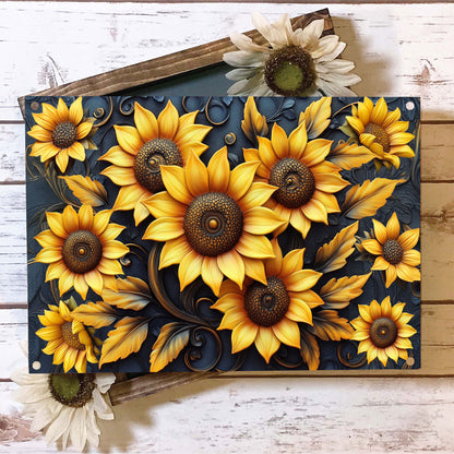 Shineful 2D Metal Sign Golden Sunflower Dream