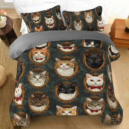 Shineful All Season Quilt 3-Piece Set Aristocratic Cats