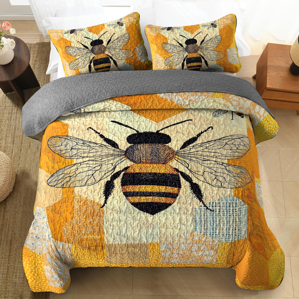 Shineful All Season Quilt 3-Piece Set - Hive Vibes