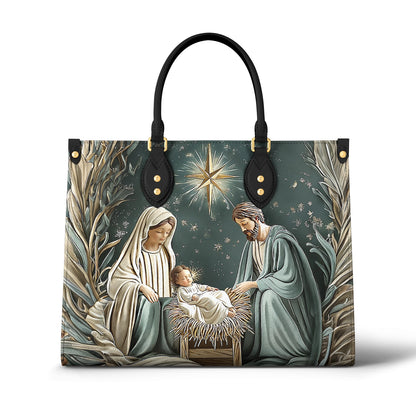 Glänzende Ledertasche Divine Silent Night Nativity