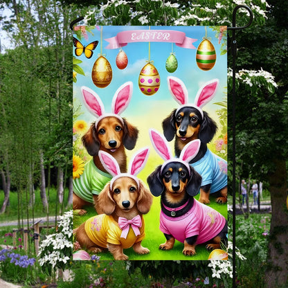 Shineful Garden Flag 12" x 18" Dachshund Delight Easter