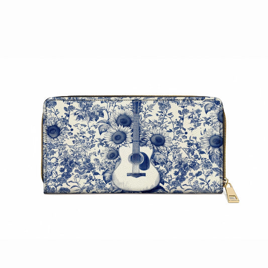 Shineful Leather Clutch Purse With Wristlet Strap Handle Sunflower Serenade