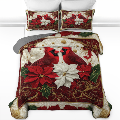 Shineful All Season Quilt 3-Piece Set Cardinal Love