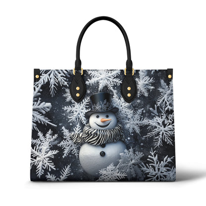 Sac en cuir brillant Frosty Elegance Bonhomme de neige