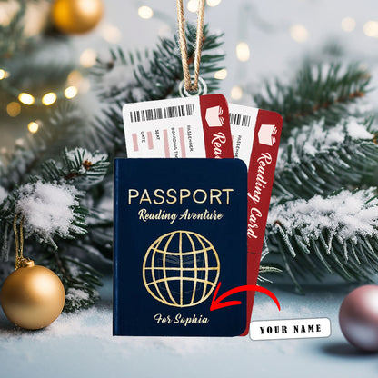 Shineful Personalized 2D Acrylic Ornament - Personalized Reading Passport