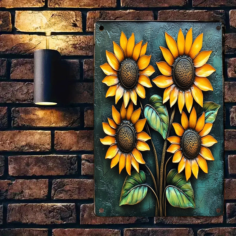 Shineful 2D Metal Sign Sunflower Symphony