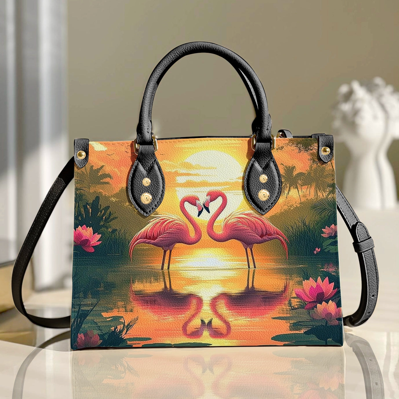 Shineful Leather Bag Flamingo Sunset Love