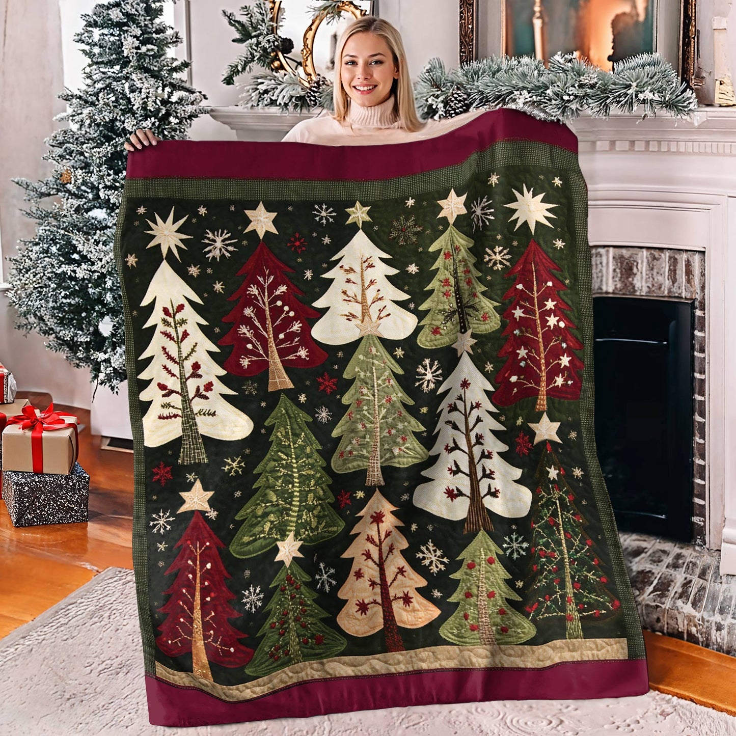 Shineful Fleece Blanket Winter Woods