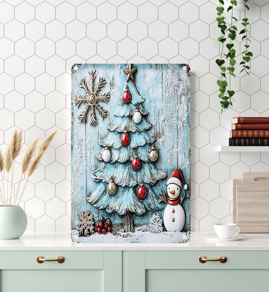 Shineful 2D Metal Sign Merry Snowman Christmas