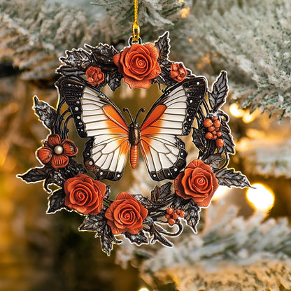 Shineful 2D Acrylic Ornament Rose Bloom Butterfly