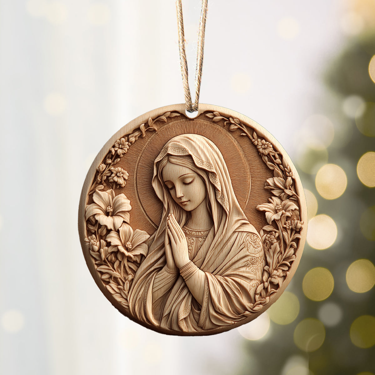 Shineful 2D Acrylic Ornament - Virgin Mary Wooden