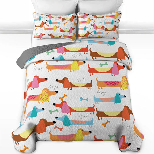 Shineful All Season Quilt 3-Piece Set Lovely Dachshund