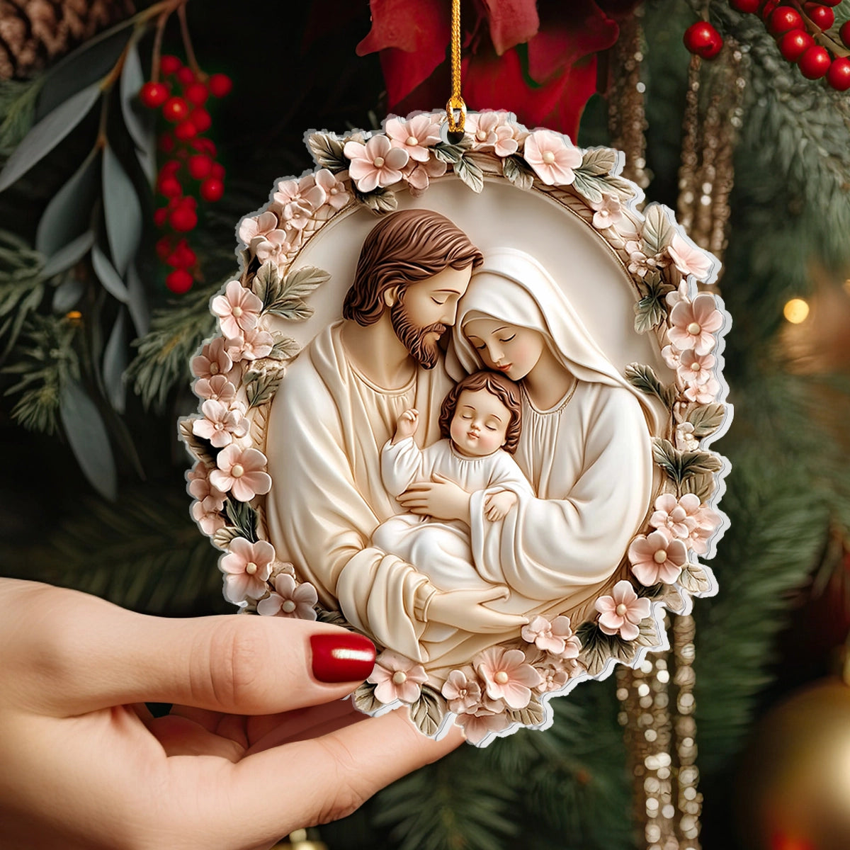 Shineful 2D Acrylic Ornament - God Family Divine Embrace