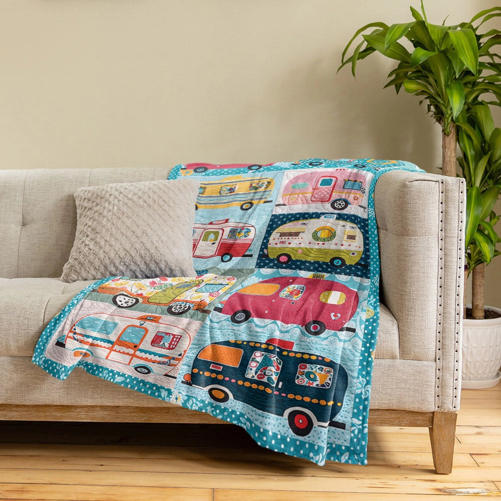 Shineful Fleece Blanket  Vintage Camper