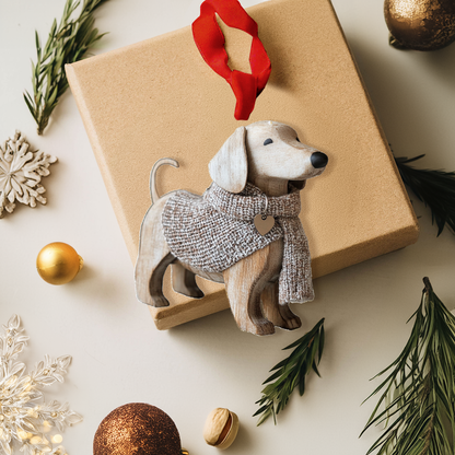 Shineful 2D Acrylic Ornament - Cozy Dachshund