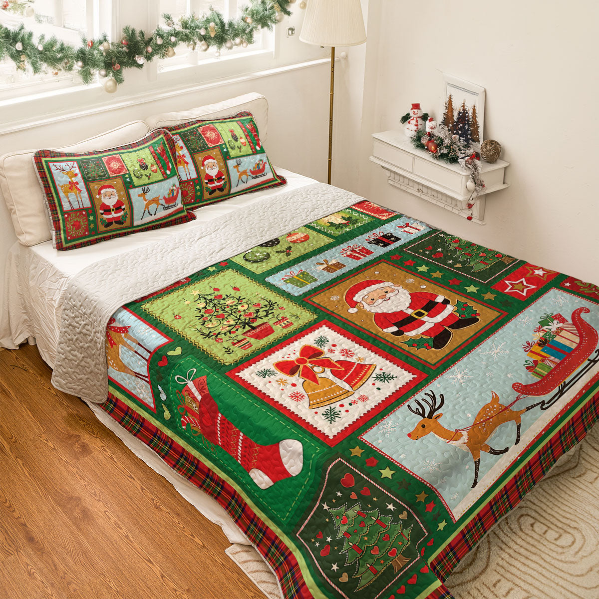 Shineful All Season Quilt 3-teiliges Set Santa's Warm Wishes 